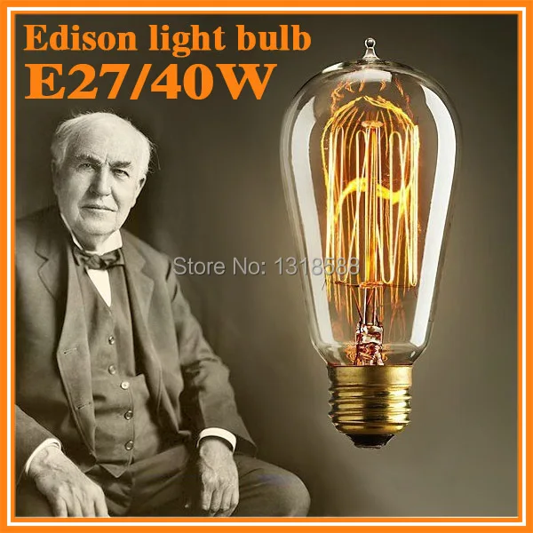 Hot 40W 110V 220V E27 Filament Edison bulbs incandescent lamp Decor