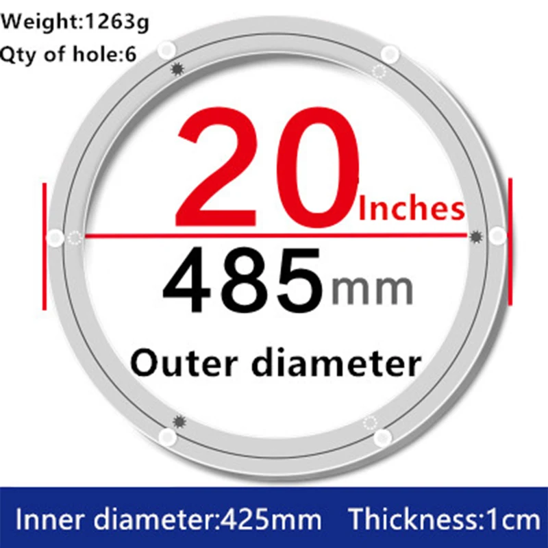 1pc 20 inches 485mm Big Lazy Susan Turntable Dining Table Aluminium Alloy Swivel Plate for Kitchen Furniture