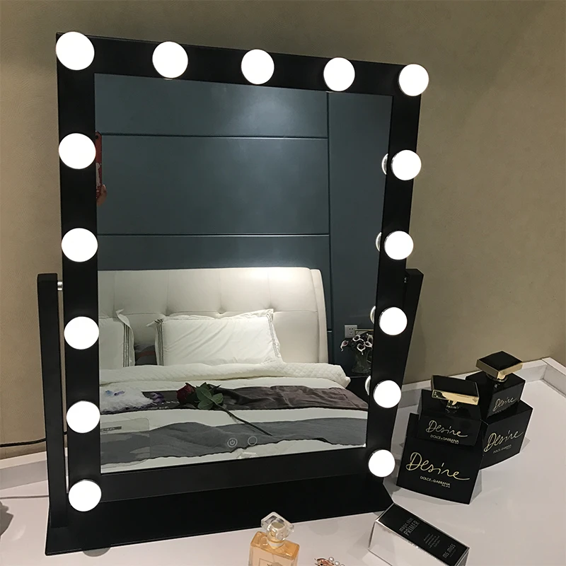 

Hollywood Style Makeup Vanity Mirror with 15x3W Dimmable LED bulbs Touch Control Lighted Cosmetic Mirrors with Lights