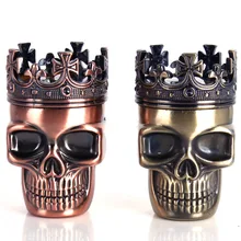 Creative Skull 3 layer Cigarette Tobacco Pipe tools Accessories Spice Weed Herb Grinder Smoke Crusher Muller Mill Smoking Bong