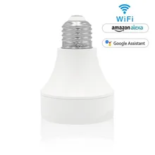 

SUNSAVER 1PC WiFi Smart Light Bulb Socket E26 Smart Led Bulb Adapter Wireless Holder Plug Work With Alexa and Google Assistant