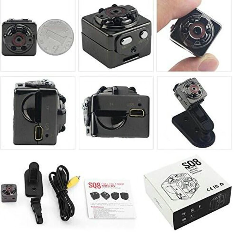 Мини камера SQ8 с датчиком движения Full HD 100% P Micro USB|Камера для авто| |