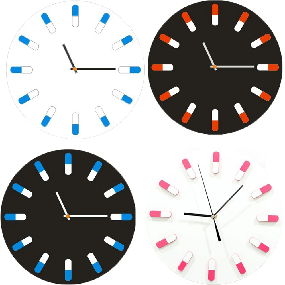 12 pills style digit modern contemporary kitchen office home decor wall clock decorative wall