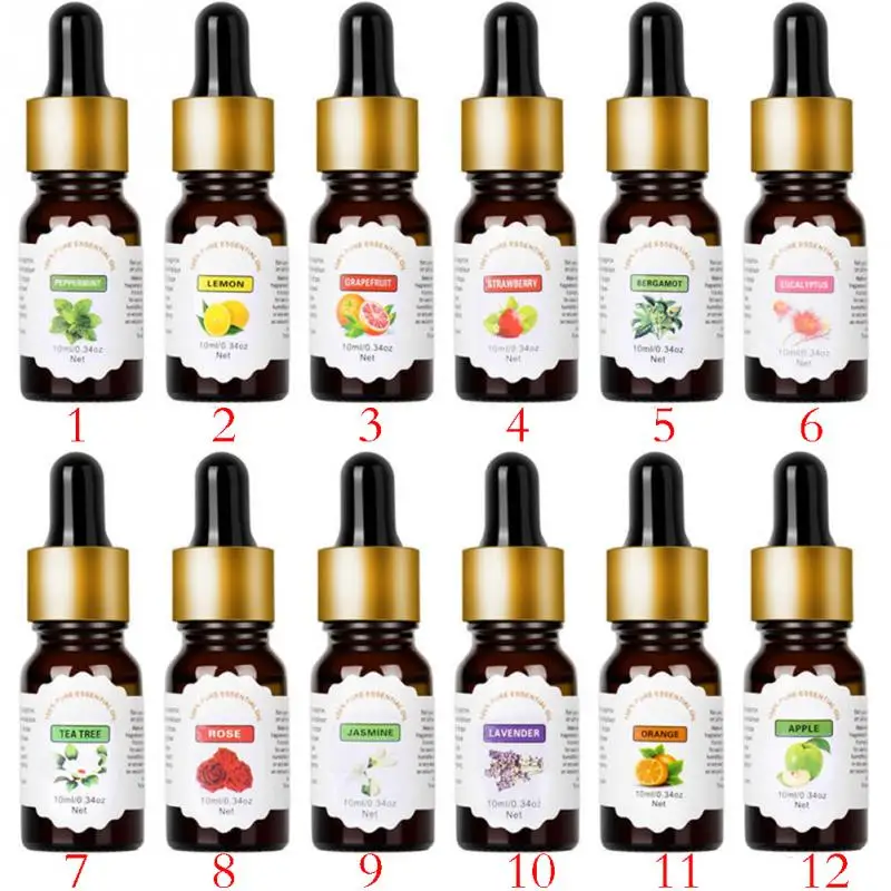 1PC 10ml Car Natural Plant Essential Air Humidifier Freshener Water Soluble Oil Air Fresher Fragrances Deodorants#719