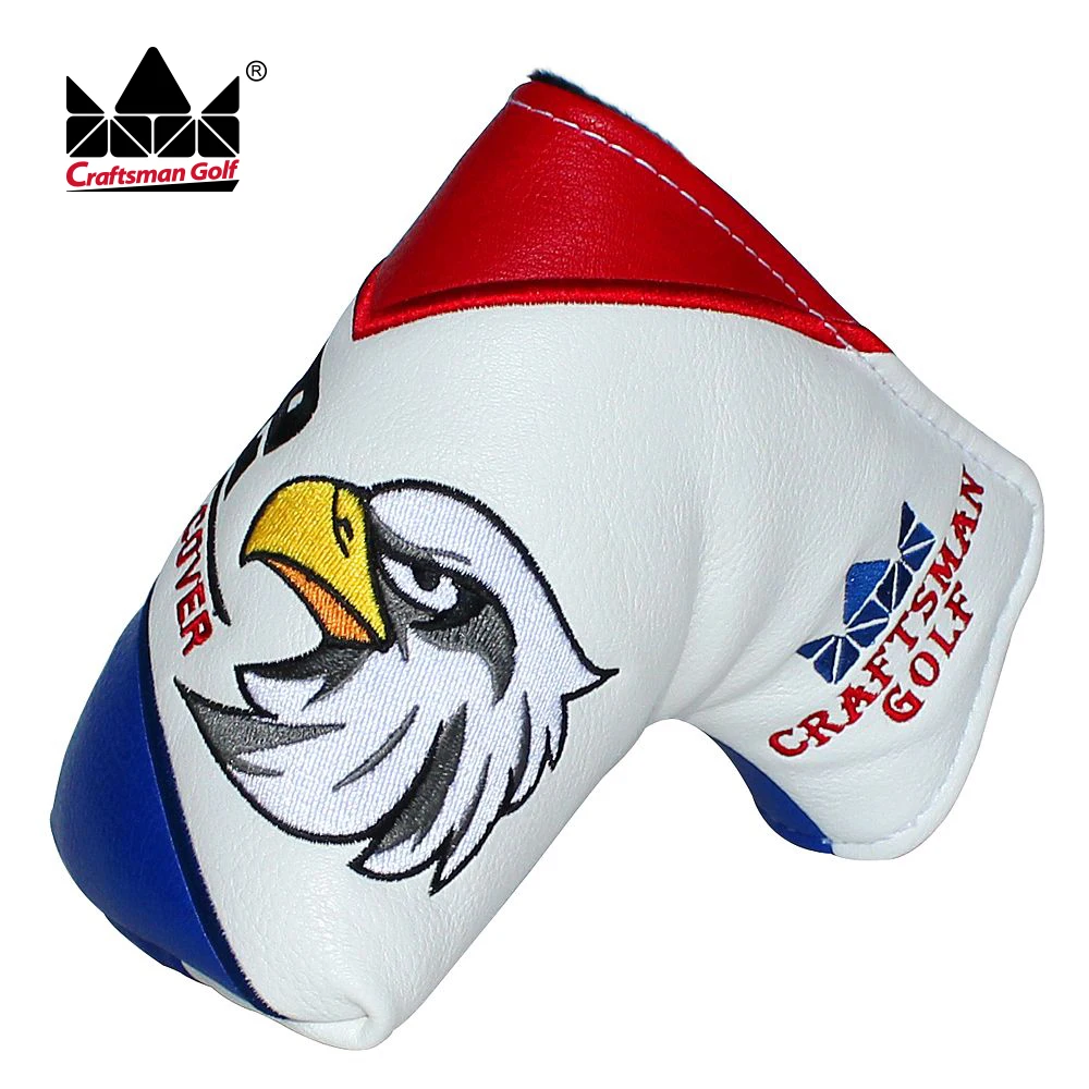 

Free Shipping OEM Golf Putter Head Covers Golf Custom headcover with Embroidery Magnet Closure EAGLE BLADE PUTTER COVER