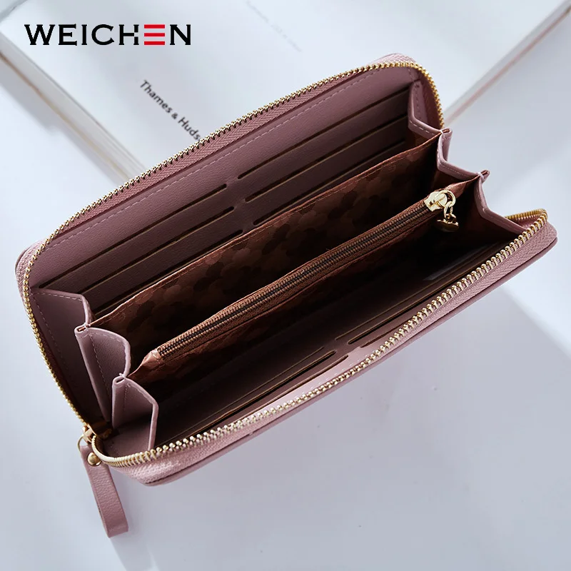  WEICHEN Wristband Women Long Clutch Wallet Large Capacity Wallets Female Purse Lady Purses Phone Po