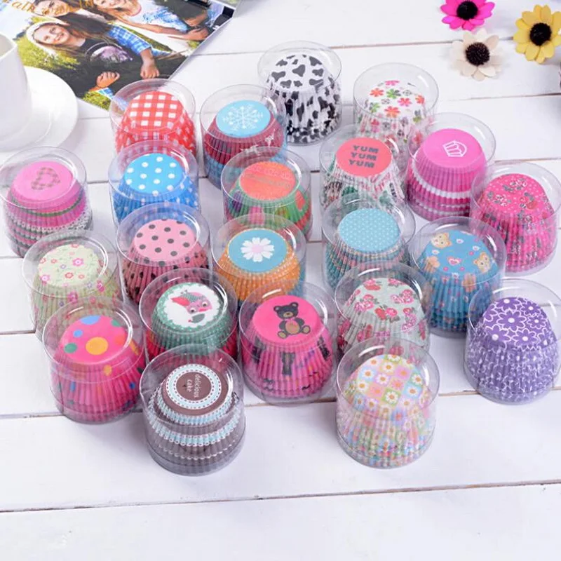 

Rainbow Color 100Pcs Cupcake Liner Baking Cup Cupcake Paper Muffin Cases Cake Box Cup for Wedding Birthday Party Dessert Tools
