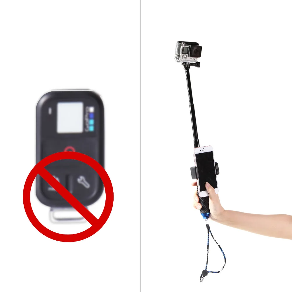 5 4 SJCAM N0N9 37'' Waterprf Verlängerungsstab Selfie Stick für Gopro Hero HD 3 