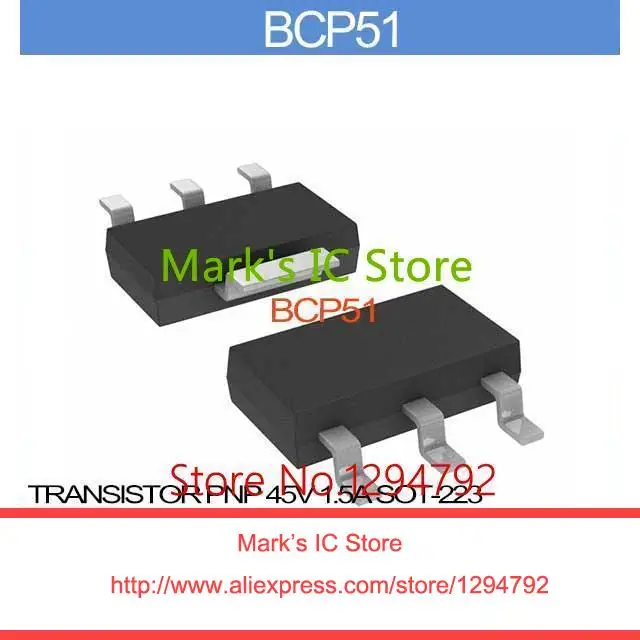 Bcp51 транзистор PNP 45 В 1.5A SOT-223 BCP5 51 BCP | Электронные компоненты и принадлежности