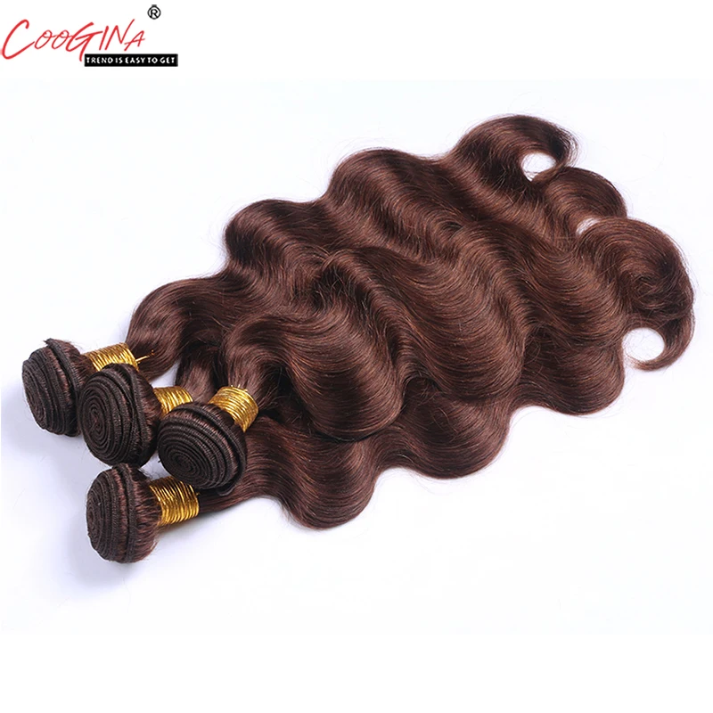Coogina Для женщин объемная волна человеческих волос пучки Реми бразильские ткет 4 #