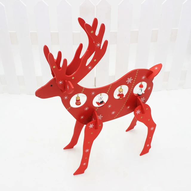 30x36cm christmas decorations diy red reindeer wooden deer furnishing articles festival home party table ornament prop - Wooden Deer Christmas Decorations 30x36cm christmas decorations diy red reindeer wooden deer furnishing articles festival home party table ornament prop - Wooden Deer Christmas Decorations