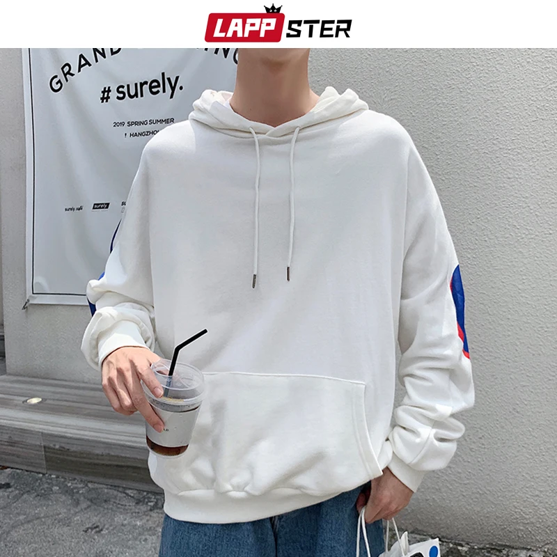  LAPPSTER Men Japanese Streetwear Hip Hop Hoodies 2019 Autumn Korean Oversized Sweatshirts Hooded Ho