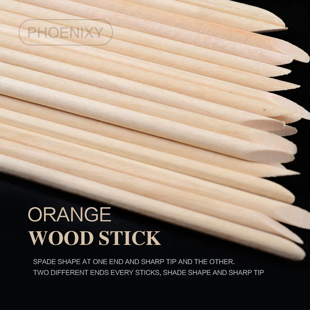 

100Pcs Nail Art Orange Wood Stick for Nail Art Cuticle Pusher Remover Pedicure Manicure Tool Pretty