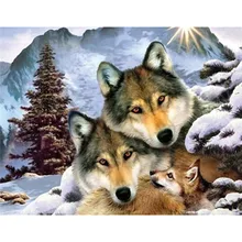 Heiße Verkäufe 5D Diamant Malerei 100% vollständig aus quadrat bohrer dekoration Kreuzstich Mosaik Stickerei hand Garn wolf familie