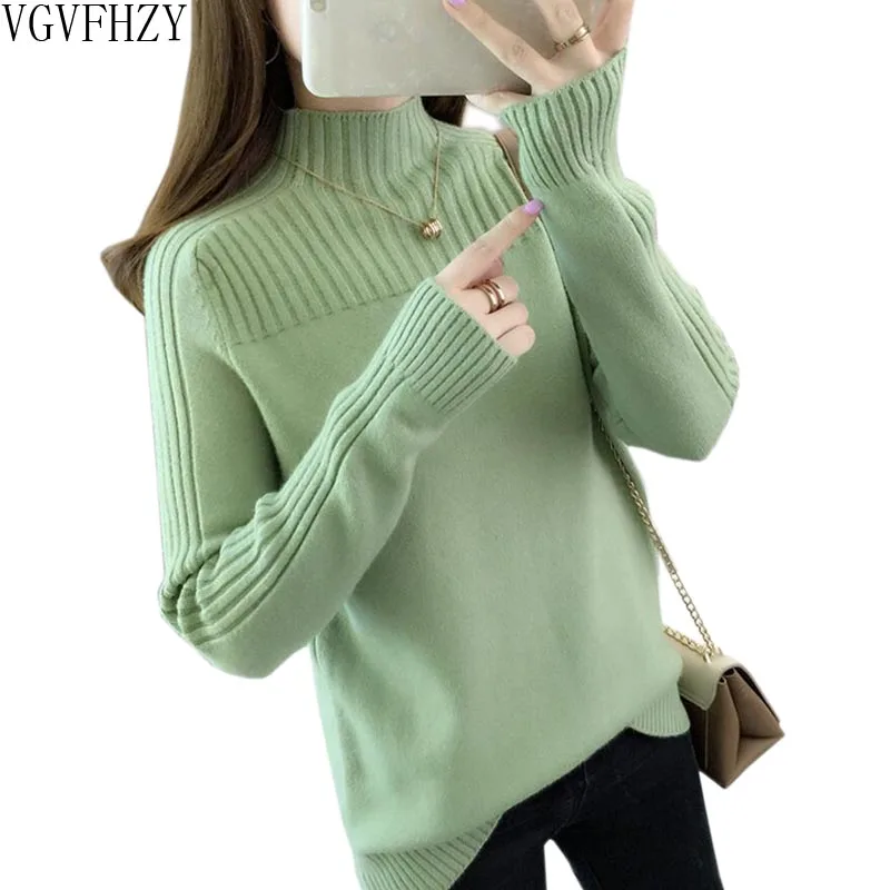 Women's turtlenecks New warm Top Winter women sweater knitting pullovers Long sleeve Sweater for women Loose knitted sweater