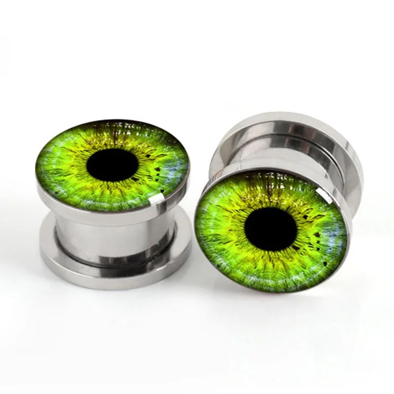 Buy Pair of Green Eyes plug gauges stainless steel