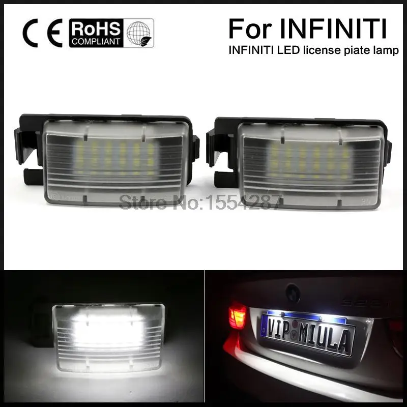 

2pcs White LED License Plate Light Lamps For Nissan 350Z 370Z GTR Infiniti G37 G35