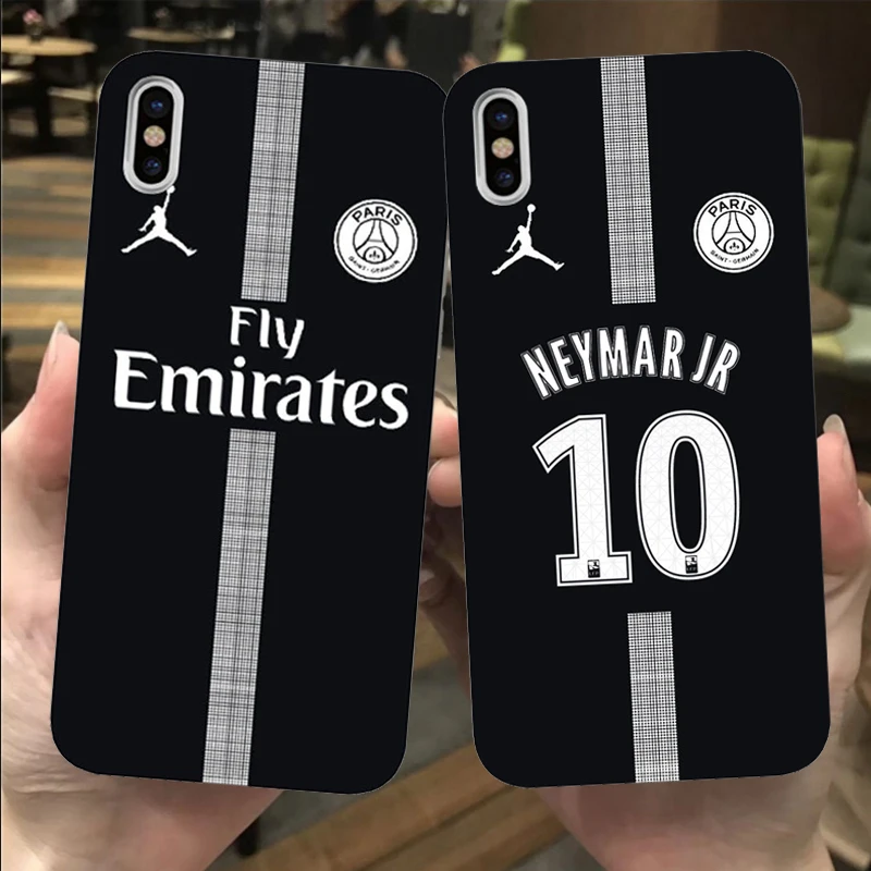 Franch football player Neymar soft black TPU Cases Cover for iphone 5S SE 6S Plus 7 8 Plus X XR Max