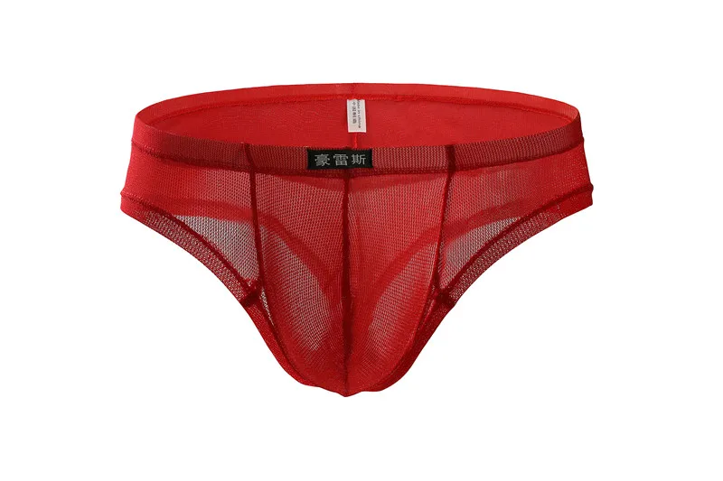 Sexy Men Underwear Mesh Transparent Briefs Bulge Comfy Underwear Pants Breathable Short Briefs Sexy Jockstrap Cuecas Briefs