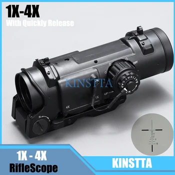 

Hot Sale Tactical Rifle Scope Quick Detachable 1X-4X Adjustable Dual Role Sight For Hunting