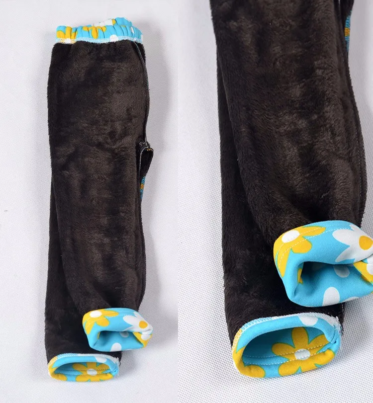 Популярные леггинсы с цветочным рисунком для девочек Детские зимние и вельветовые штаны Детские обтягивающие утепленные леггинсы до лодыжки Для детей от 3 до 11 лет SCW2203