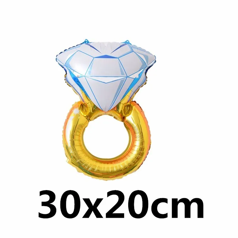 small ring 1 шт. Свадебные украшения Воздушные шары большая любовь и бриллиантовое кольцо розовое платье фольга шары с днем рождения украшения игрушки для взрослых - Цвет: small ring