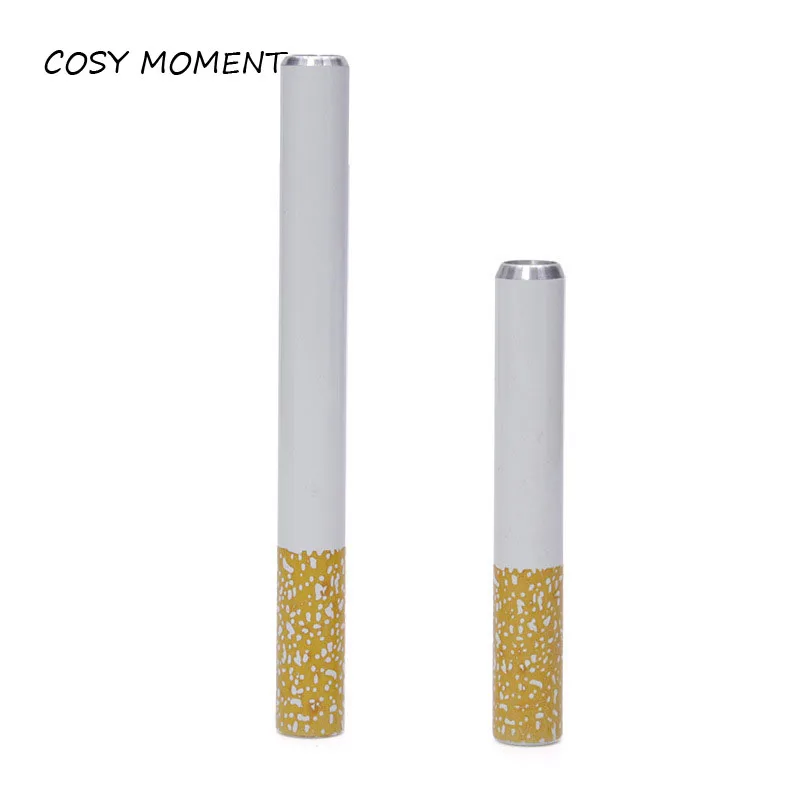 COSY MOMENT 78mm / 55mm 담배 모양의 담배 파이프 알루미늄 합금 금속 파이프 흡연자 YJ154를위한 하나의 타자 레게 담배 파이프