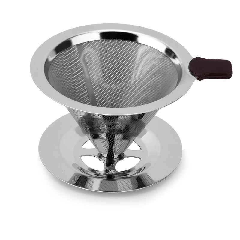 

Kitchen Drinkware Accessories Stainless steel Coffee Filter Baskets Hand Strainer Drip with Cup Holder
