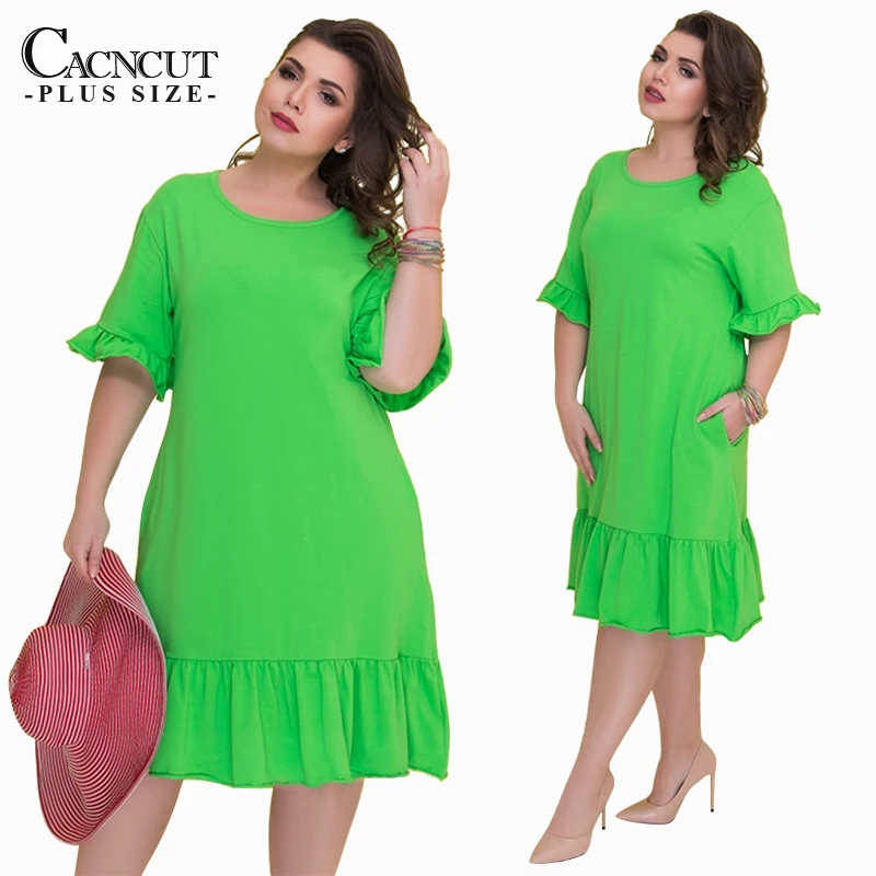 CACNCUT 5XL 6XL 2019 женское свободное Повседневное платье летнее элегантное большого