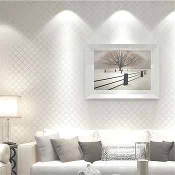 

wellyu High-end Nordic simple modern non-woven solid color wall paper bedroom living room wall paper three-dimensional lattice