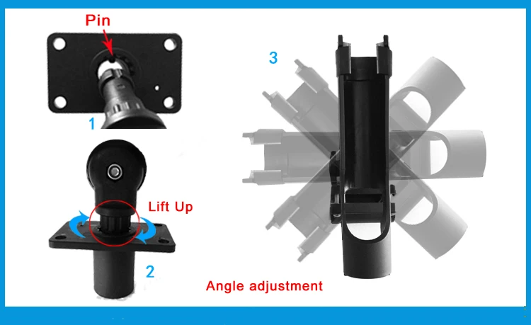 2 шт., подставка для удочки, регулируемые съемные держатели на 360 градусов, каяк, лодка, инструменты для поддержки, аксессуары, кронштейн для удочки
