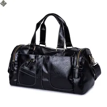 Багажная Мужская черная сумка для путешествий водонепроницаемая кожаная большая Вместительная дорожная Сумка многофункциональная сумка повседневная сумка через плечо