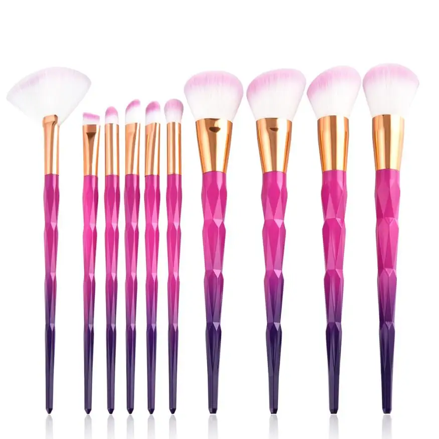 

10 pcs Makeup Brushes sets foundation Plastic handle makeup brushes kits professional brushes maquiagem Dropship 12.1