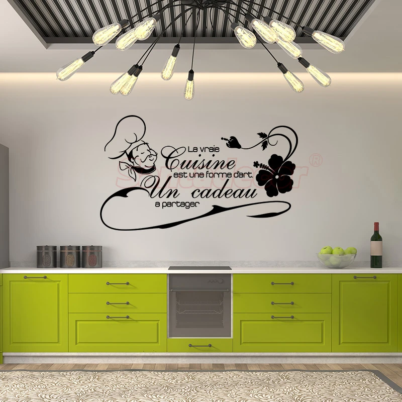 French Quote La Vraie Vinyl Wall Sticker Mural Art Decal Wallpaper Kitchen Wall Decor Cuisine Home Decor Poster Decoration Wall Stickers Aliexpress