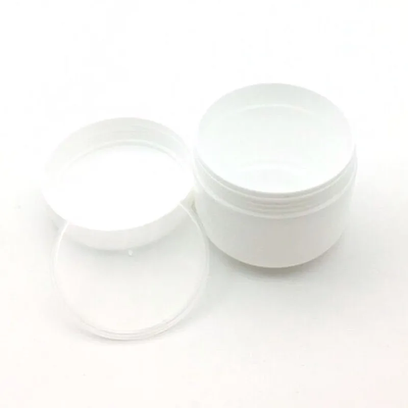 30 قطعة البلاستيك تجميل فارغ جرة وعاء 10g/20g/30g/50g إعادة الملء عينة زجاجات السفر لوشن كريمي للوجه التجميل الحاويات الأبيض