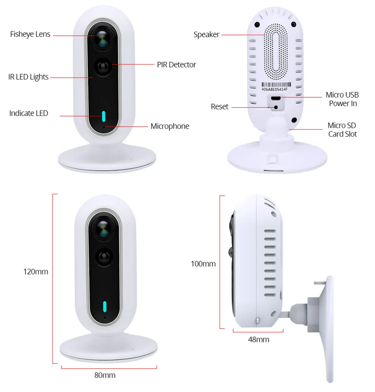 Домашняя Hd 1080P Wifi камера H.264 беспроводная PIR Обнаружение панорамного рыбьего глаза 180 ° горизонтальная панорама ночного видения P2P детские мониторы