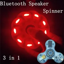 2017 HOT Bluetooth Speaker Finger Fidget Spinner with led lights Antistress Funny hand tri spiner fidget Music toy for Kid Adult