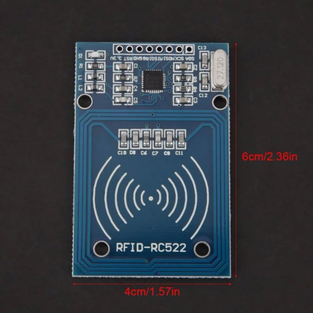 Mfrc-522 Rc522 Rfid Rf Ic Card Reader Sensor Inductive Module + S50 White Card + Key For Arduino