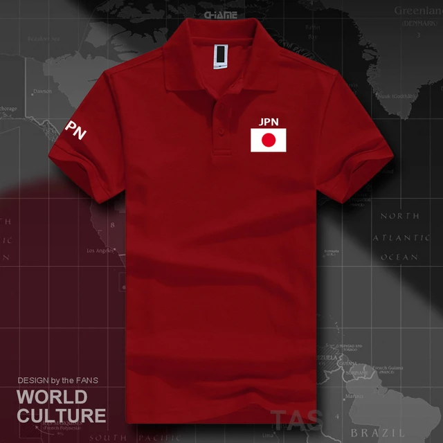 Japonya Nippon polo gomlekler erkekler k sa kollu beyaz markalar bask l ulke icin 2017 pamuk ulus tak m bayra JPN japon ulke JP AliExpress