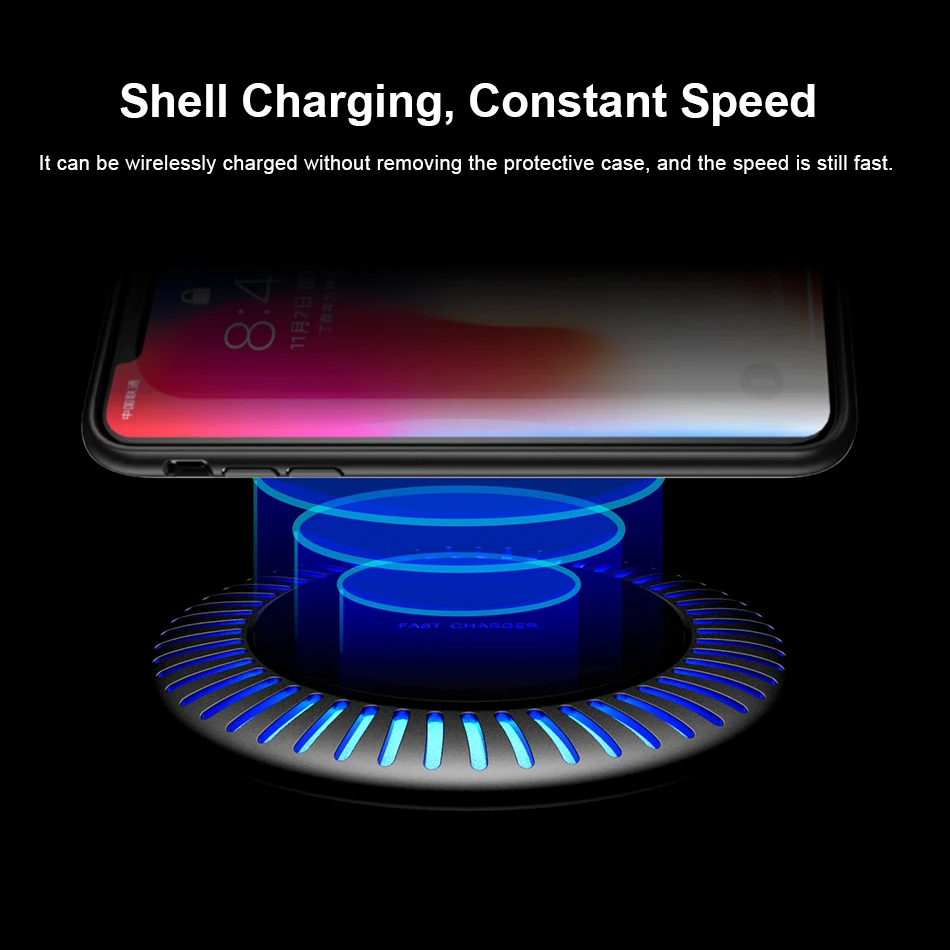 !ACCEZZ 10W Qi Fast Wireless Charger LED For Samsung S8 S9 Plus Xiaomi MIX 2S Huawei Mate Charging For iPhone X XS MAX XR 8 Plus (4)