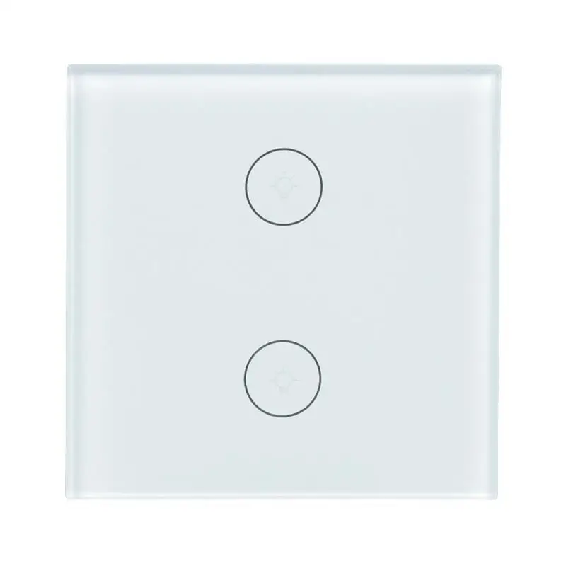 

EU Plug WiFi Smart 2 Gang Wall Light Switch Touch Panel APP Control Work with Amazon Alexa Voice Google Home IFTTT Timing S2