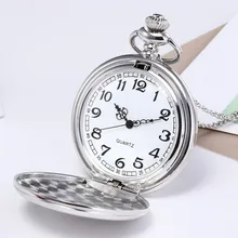 Унисекс ретро карманные часы модные бронзовые цепочки ожерелье зеркальные серебряные карманные часы мужские часы reloj de bolsillo дропшиппинг