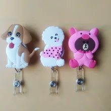 1 шт./лот прекрасная собака силикагель значок мультфильм Reel студент медсестра автобус карты ID Название карты значок держатель офиса