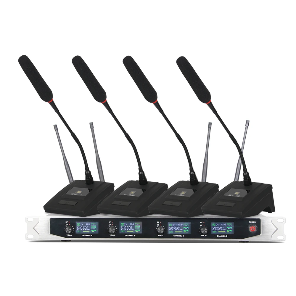 Depusheng DF204 desktop standing gooseneck microphone wireless system for conference systemin