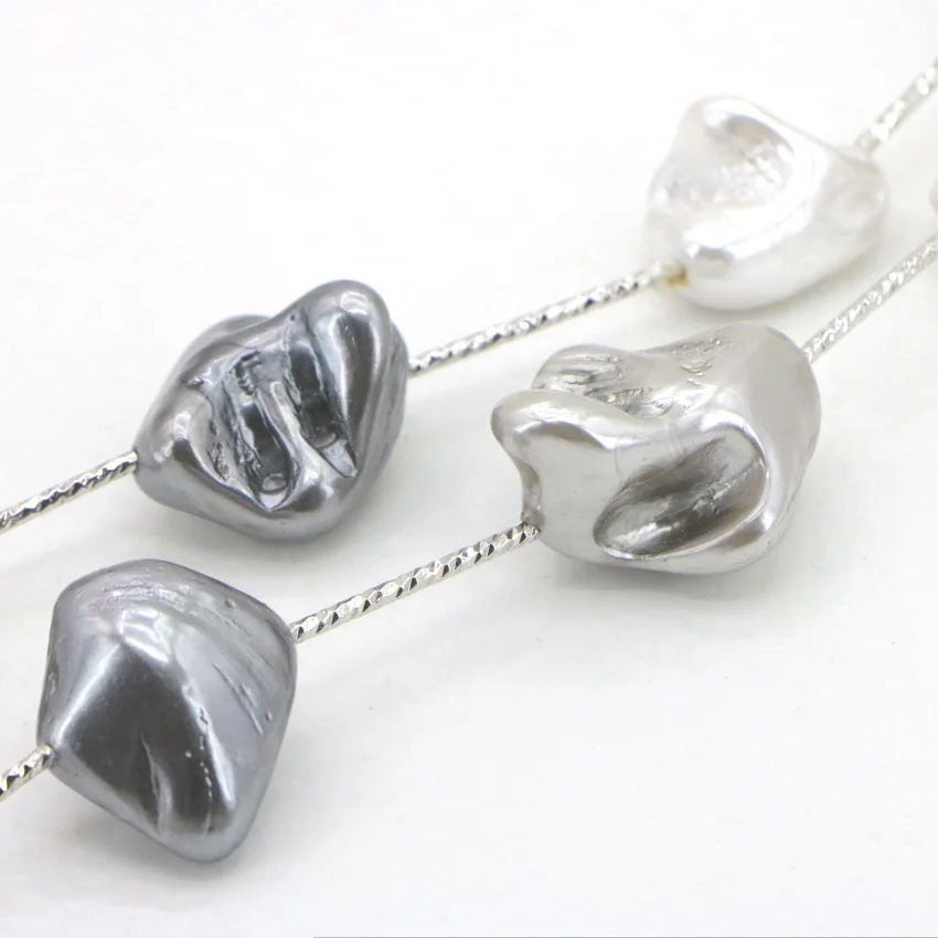 Irregular shell pearl necklace (3)