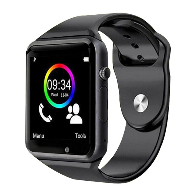 KESHUYOU A1 Bluetooth Смарт часы Спорт Шагомер Smartwatch Android с sim-камерой умная электроника PK apple часы телефон - Цвет: Черный