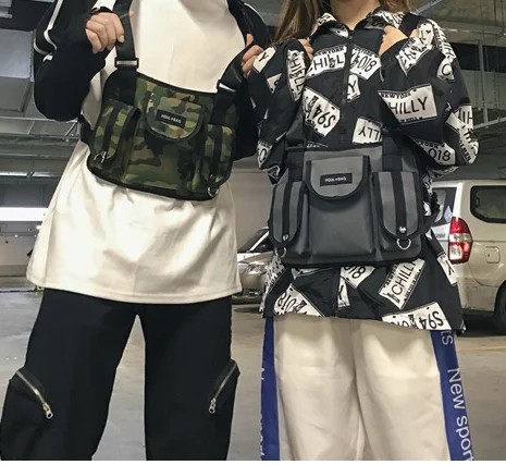 

Canvas Street Backpacks Unisex Fitness Designer Cloth Backpacks Cool Casual Multi Pockets Couple Bags Kanye West Mochila D152