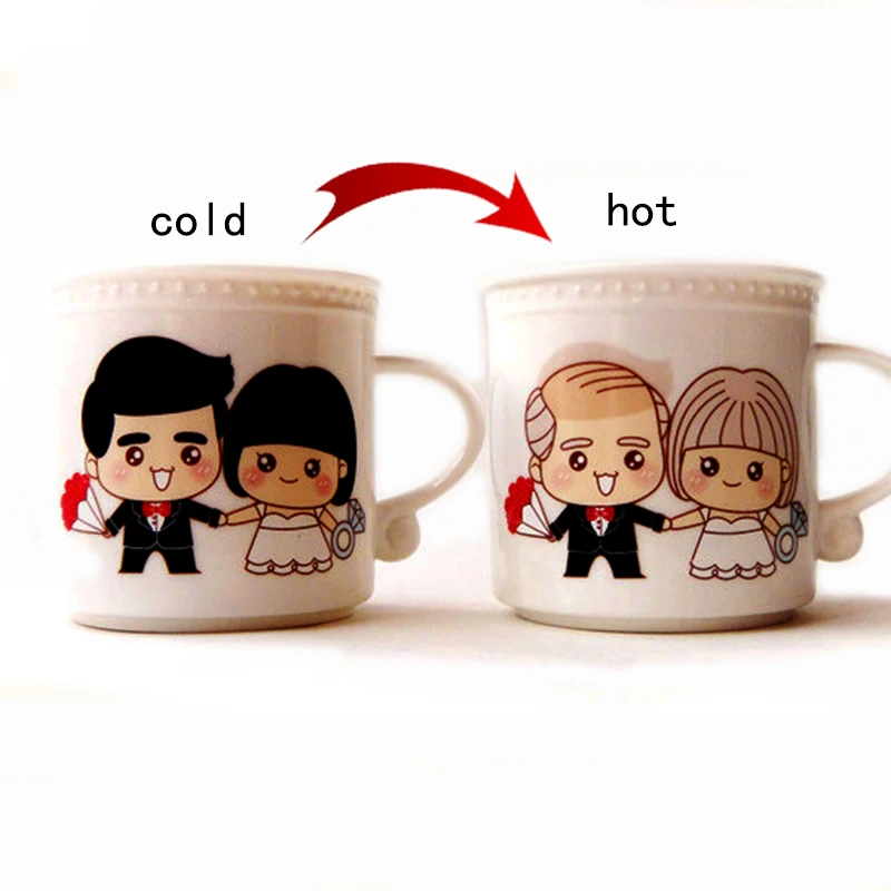 

Creative Spend A Lifetime Loving You Magic Color Changing Ceramic Mug Heat Sensitive Bone China Milk Coffee Mug Valentine Gift