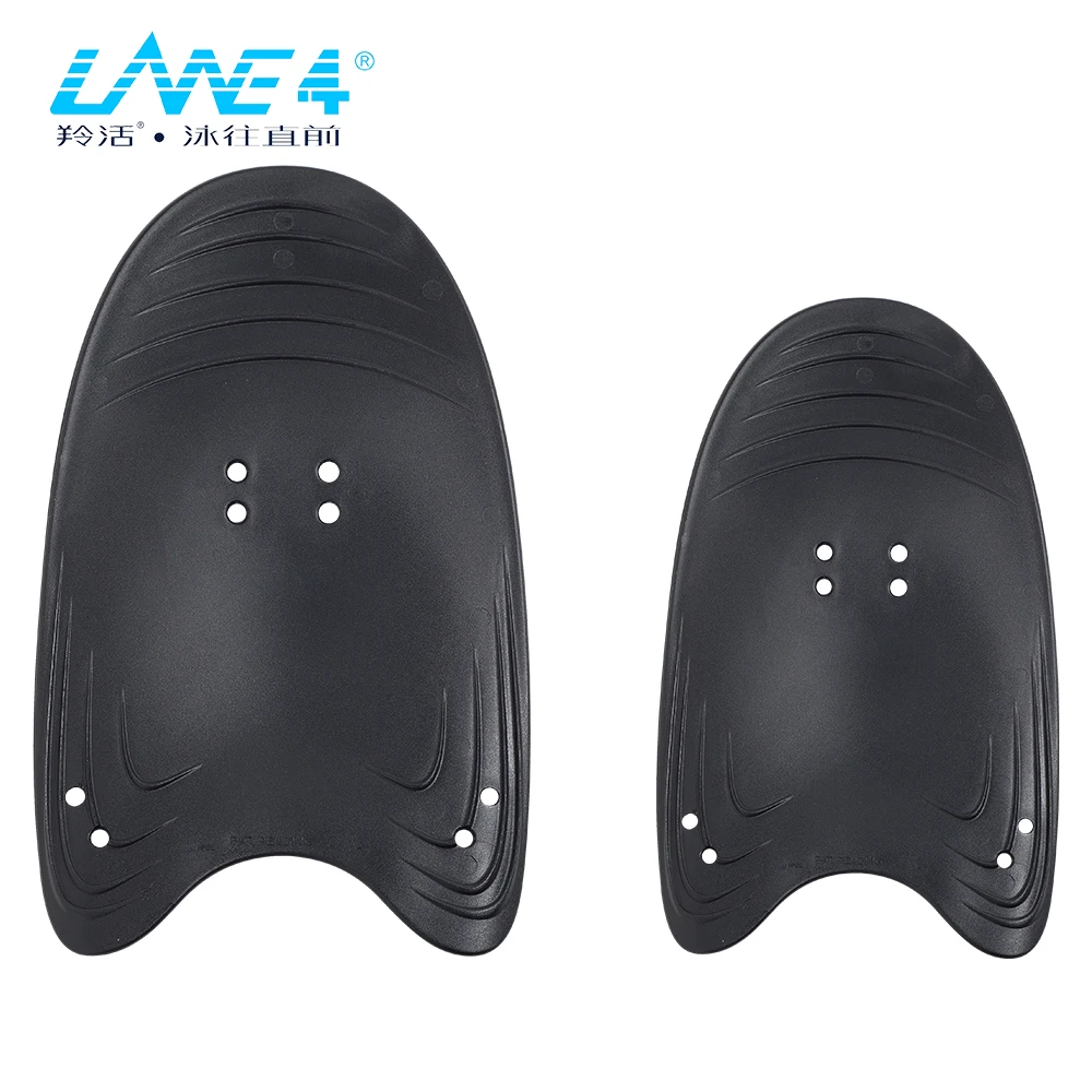 

LANE4 HAND PADDLES Professional Swim Training Aid Adjustable Straps for all swimming levels and strokes HPD BLACK