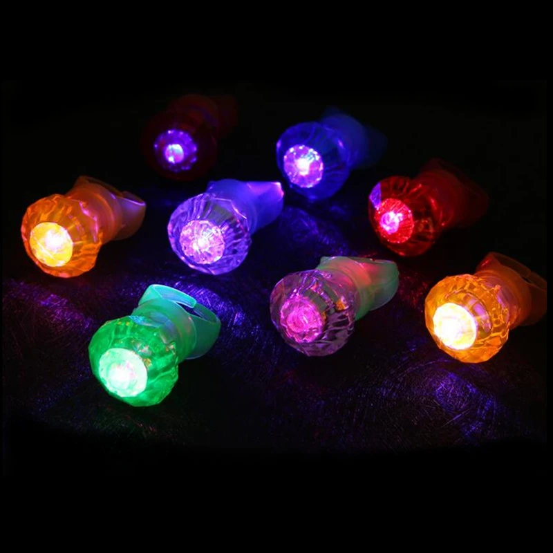 2020 New Faux Diamond LED Flashing Ring Blinking Soft Light Up Rave